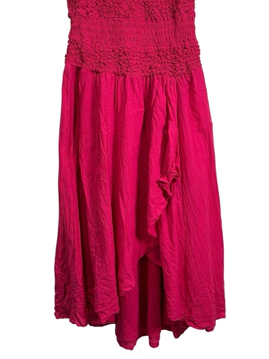 Free People Women’s L Pink Sparkling Moment Drop-Waist Cotton Midi Dress - Picture 6 of 10